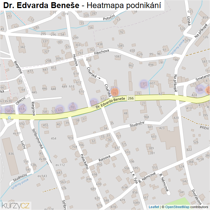 Mapa Dr. Edvarda Beneše - Firmy v ulici.
