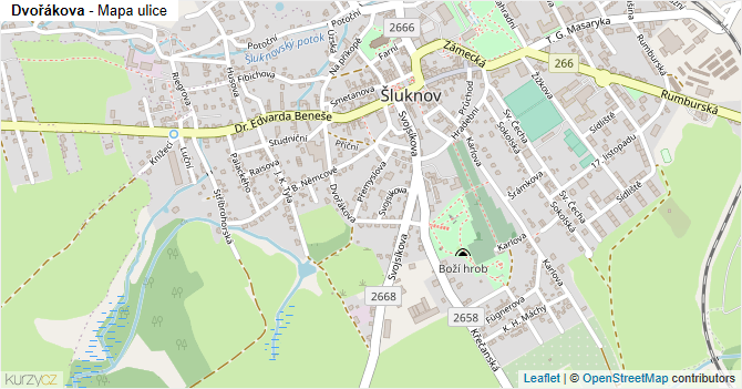 Dvořákova - mapa ulice