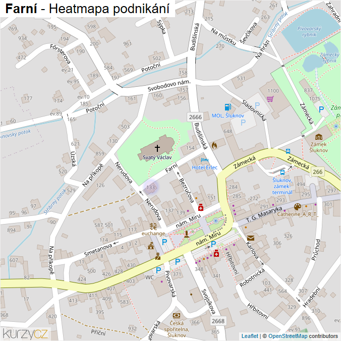 Mapa Farní - Firmy v ulici.