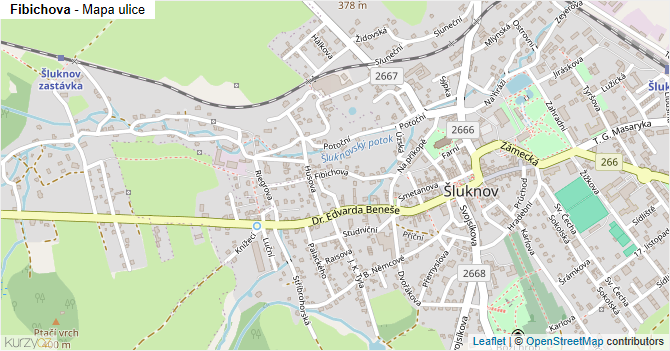 Fibichova - mapa ulice