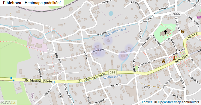 Fibichova - mapa podnikání