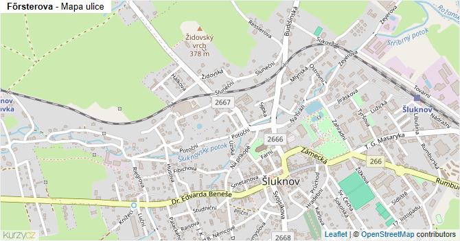 Főrsterova - mapa ulice