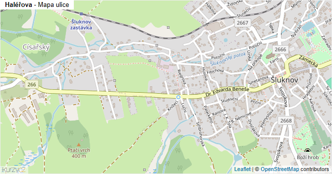 Haléřova - mapa ulice