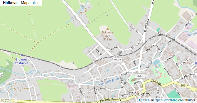 Hálkova - mapa ulice
