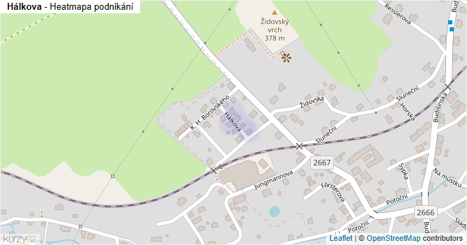 Hálkova - mapa podnikání
