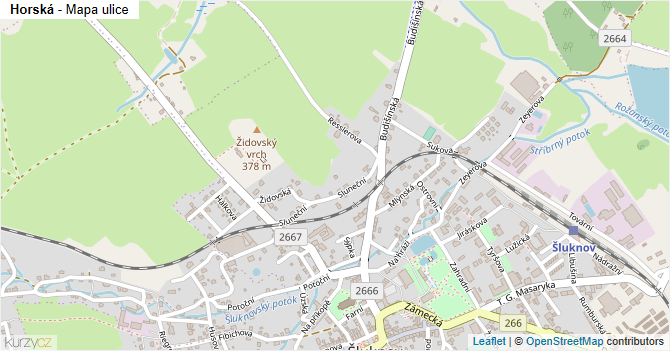 Horská - mapa ulice