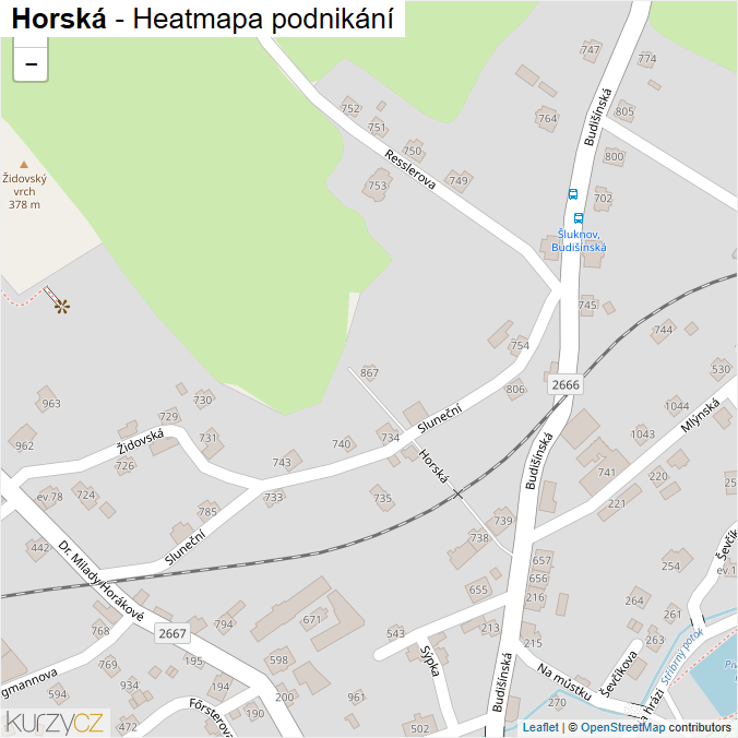 Mapa Horská - Firmy v ulici.