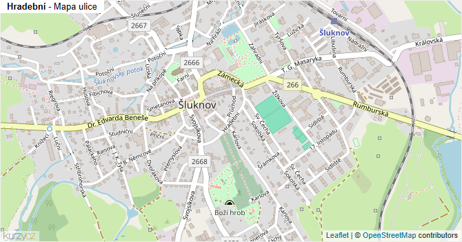 Hradební - mapa ulice