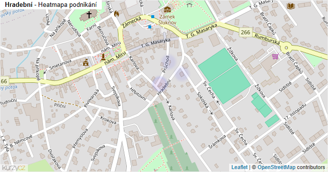 Hradební - mapa podnikání
