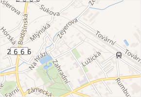 Jiráskova v obci Šluknov - mapa ulice