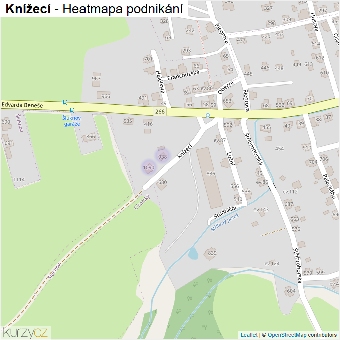 Mapa Knížecí - Firmy v ulici.