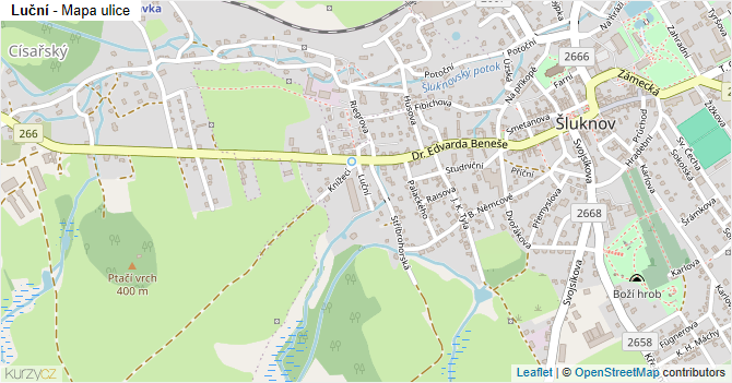 Luční - mapa ulice