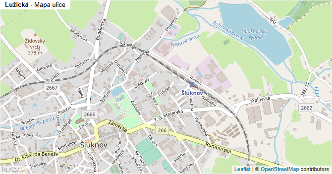Lužická - mapa ulice