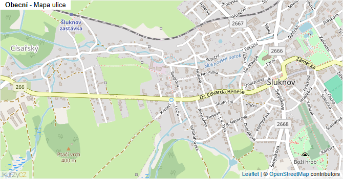 Obecní - mapa ulice