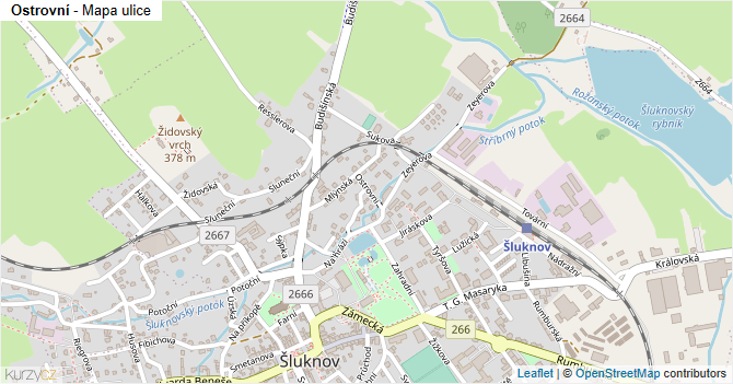 Ostrovní - mapa ulice