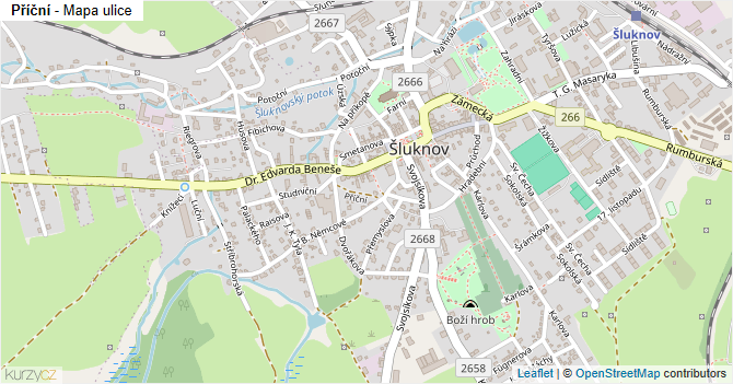 Příční - mapa ulice