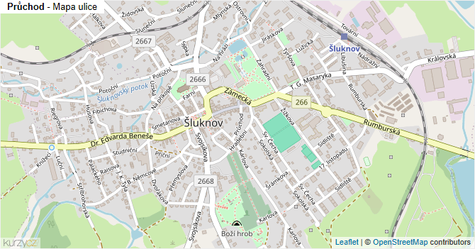 Průchod - mapa ulice