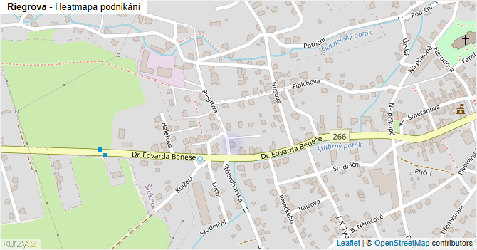 Riegrova - mapa podnikání