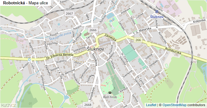 Robotnická - mapa ulice