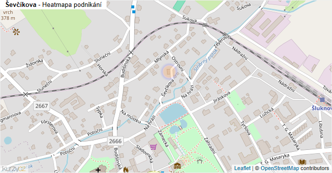 Ševčíkova - mapa podnikání