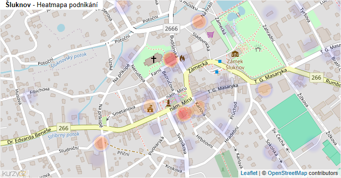Šluknov - mapa podnikání