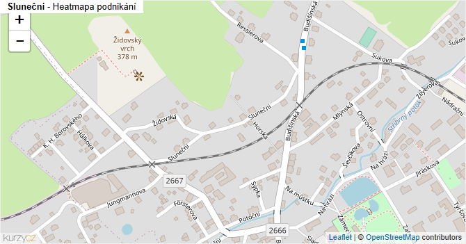 Sluneční - mapa podnikání