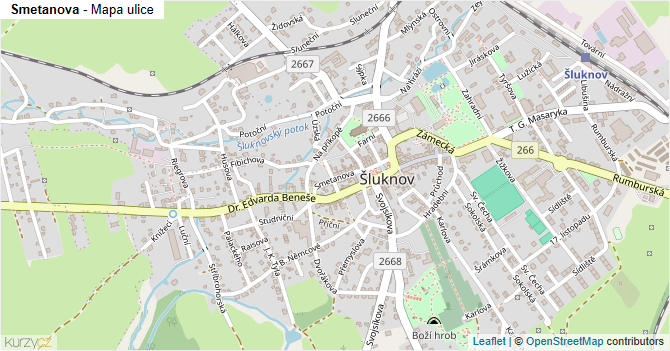 Smetanova - mapa ulice