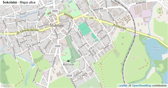 Sokolská - mapa ulice