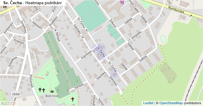 Sv. Čecha - mapa podnikání