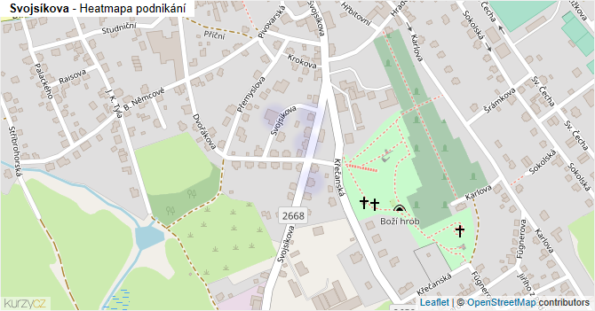 Svojsíkova - mapa podnikání