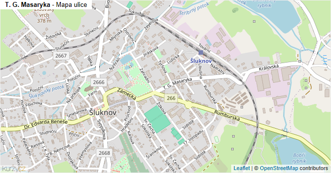 T. G. Masaryka - mapa ulice