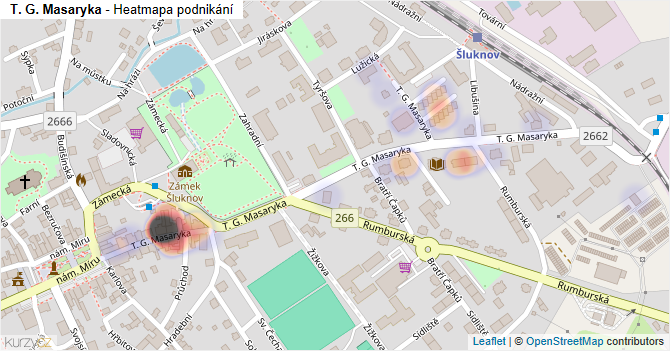 T. G. Masaryka - mapa podnikání