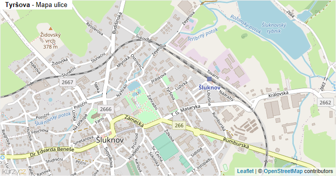 Tyršova - mapa ulice