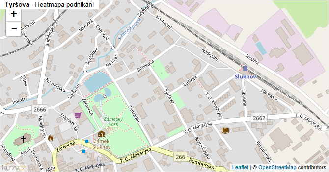 Tyršova - mapa podnikání