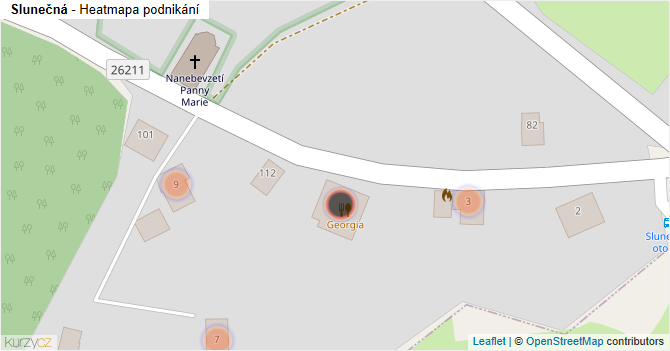 Slunečná - mapa podnikání