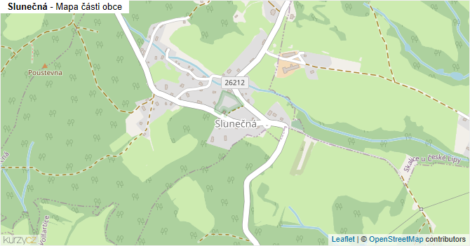 Slunečná - mapa části obce
