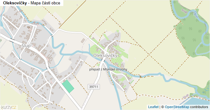 Oleksovičky - mapa části obce
