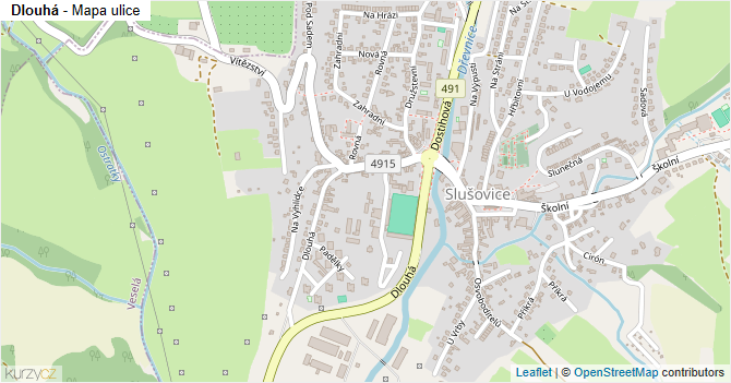 Dlouhá - mapa ulice