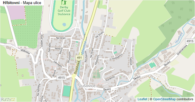 Hřbitovní - mapa ulice