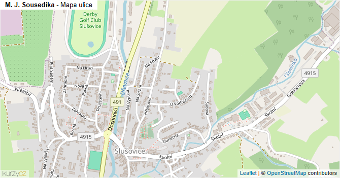 M. J. Sousedíka - mapa ulice