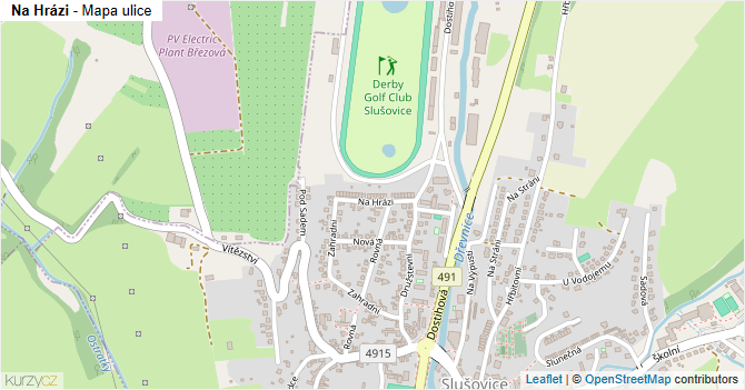 Na Hrázi - mapa ulice