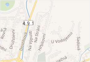 Na Stráni v obci Slušovice - mapa ulice