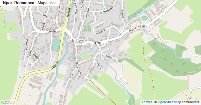 Npor. Romanova - mapa ulice