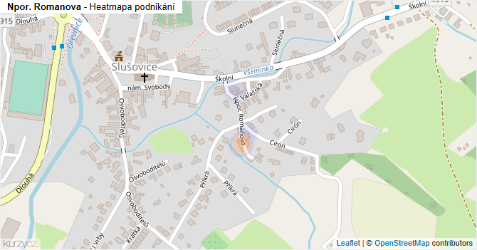 Npor. Romanova - mapa podnikání