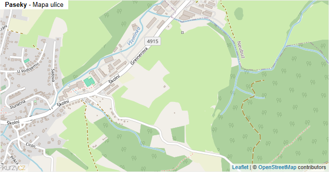 Paseky - mapa ulice
