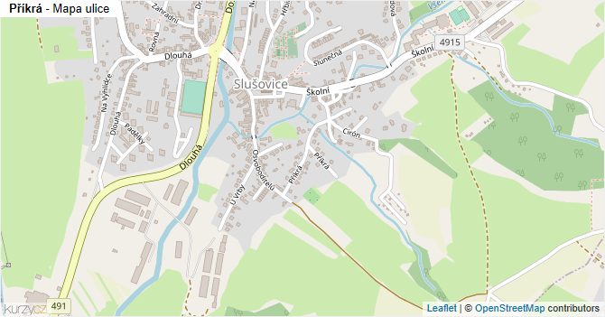 Příkrá - mapa ulice