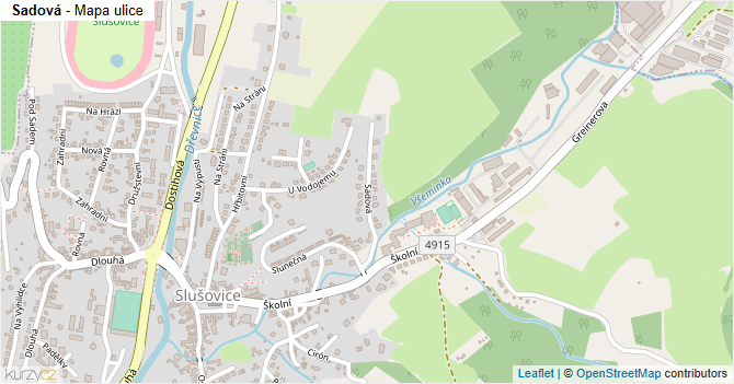 Sadová - mapa ulice