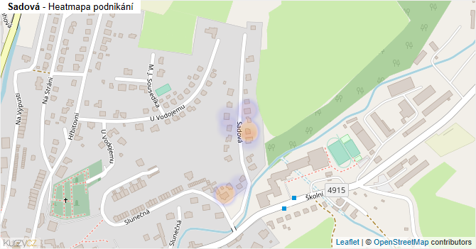 Sadová - mapa podnikání