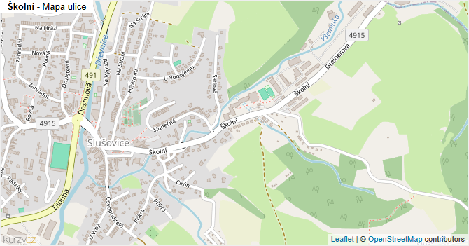 Školní - mapa ulice