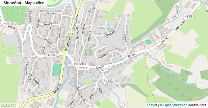 Slunečná - mapa ulice